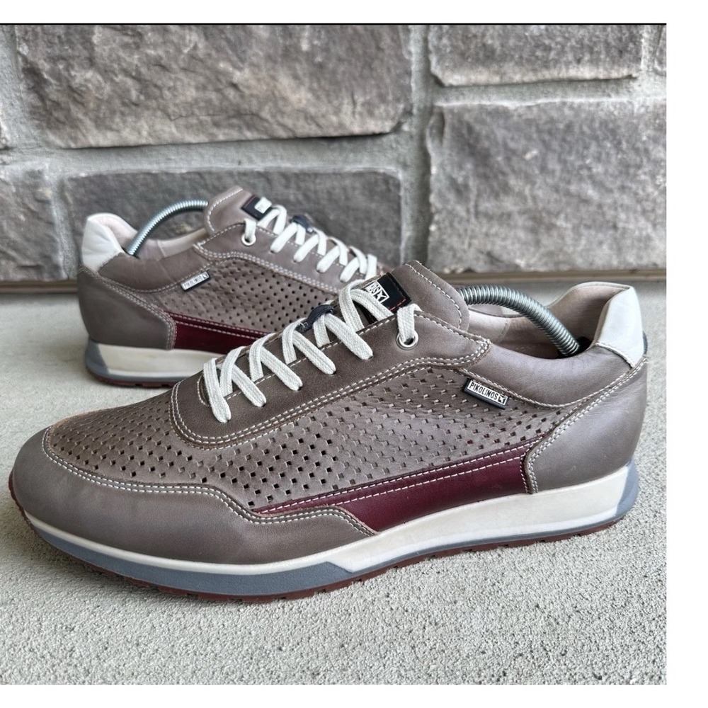 Pikolinos Cambil M5N-6029C1 Men Leather Perforated Sneakers Grey Size 45 US 11.5